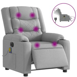 vidaXL Sillón reclinable de masaje eléctrico tela gris claro