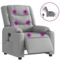 vidaXL Sillón reclinable de masaje eléctrico tela gris claro vidaXL Sillón reclinable de masaje eléctrico tela gris claro