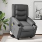 vidaXL Sillón de masaje elevable eléctrico cuero sintético gris vidaXL Sillón de masaje elevable eléctrico cuero sintético gris