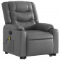vidaXL Sillón de masaje elevable eléctrico cuero sintético gris vidaXL Sillón de masaje elevable eléctrico cuero sintético gris
