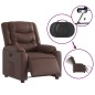 vidaXL Sillón reclinable eléctrico de cuero sintético marrón vidaXL Sillón reclinable eléctrico de cuero sintético marrón