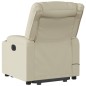 vidaXL Sillón de masaje elevable eléctrico cuero sintético crema