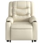 vidaXL Sillón de masaje elevable eléctrico cuero sintético crema