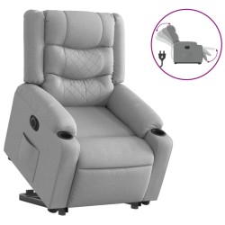 vidaXL Sillón eléctrico reclinable elevable de tela gris claro