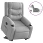 vidaXL Sillón eléctrico reclinable elevable de tela gris claro vidaXL Sillón eléctrico reclinable elevable de tela gris claro