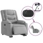 vidaXL Sillón eléctrico reclinable elevable de tela gris claro vidaXL Sillón eléctrico reclinable elevable de tela gris claro