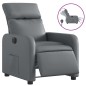 vidaXL Sillón reclinable eléctrico de cuero sintético gris vidaXL Sillón reclinable eléctrico de cuero sintético gris