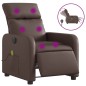 vidaXL Sillón de masaje reclinable eléctrico cuero sintético marrón vidaXL Sillón de masaje reclinable eléctrico cuero sintético marrón
