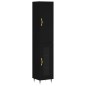 vidaXL Aparador de madera contrachapada negro 34,5x34x180 cm