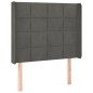 vidaXL Cabecero con LED de terciopelo gris oscuro 93x16x118/128 cm vidaXL Cabecero con LED de terciopelo gris oscuro 93x16x118/128 cm
