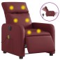 vidaXL Sillón de masaje reclinable de cuero artificial rojo tinto vidaXL Sillón de masaje reclinable de cuero artificial rojo tinto