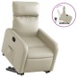 vidaXL Sillón reclinable elevable cuero artificial color crema vidaXL Sillón reclinable elevable cuero artificial color crema