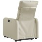 vidaXL Sillón reclinable elevable cuero artificial color crema vidaXL Sillón reclinable elevable cuero artificial color crema