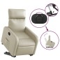 vidaXL Sillón reclinable elevable cuero artificial color crema vidaXL Sillón reclinable elevable cuero artificial color crema