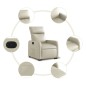 vidaXL Sillón reclinable elevable cuero artificial color crema vidaXL Sillón reclinable elevable cuero artificial color crema