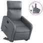 vidaXL Sillón reclinable elevable cuero artificial gris vidaXL Sillón reclinable elevable cuero artificial gris