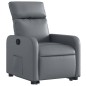 vidaXL Sillón reclinable elevable cuero artificial gris vidaXL Sillón reclinable elevable cuero artificial gris