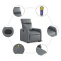 vidaXL Sillón reclinable de masaje de pie cuero artificial gris vidaXL Sillón reclinable de masaje de pie cuero artificial gris