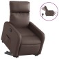 vidaXL Sillón reclinable elevable eléctrico de cuero sintético marrón vidaXL Sillón reclinable elevable eléctrico de cuero sintético marrón