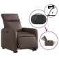 vidaXL Sillón reclinable elevable eléctrico de cuero sintético marrón vidaXL Sillón reclinable elevable eléctrico de cuero sintético marrón