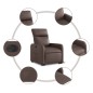 vidaXL Sillón reclinable elevable eléctrico de cuero sintético marrón vidaXL Sillón reclinable elevable eléctrico de cuero sintético marrón