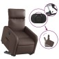 vidaXL Sillón reclinable elevable eléctrico de cuero sintético marrón vidaXL Sillón reclinable elevable eléctrico de cuero sintético marrón