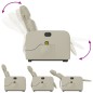 vidaXL Sillón de masaje elevable eléctrico cuero sintético crema
