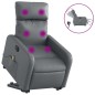 vidaXL Sillón de masaje elevable eléctrico cuero sintético gris vidaXL Sillón de masaje elevable eléctrico cuero sintético gris
