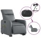 vidaXL Sillón de masaje elevable eléctrico cuero sintético gris vidaXL Sillón de masaje elevable eléctrico cuero sintético gris
