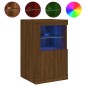 vidaXL Mesitas de noche luces LED 2 uds madera ingeniería roble marrón vidaXL Mesitas de noche luces LED 2 uds madera ingeniería roble marrón