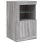 vidaXL Mesitas de noche luces LED 2 uds madera ingeniería gris Sonoma