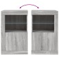 vidaXL Mesitas de noche luces LED 2 uds madera ingeniería gris Sonoma