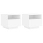 vidaXL Mesitas de noche con luces LED 2 unidades blanco 40x39x37 cm vidaXL Mesitas de noche con luces LED 2 unidades blanco 40x39x37 cm