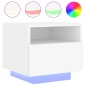vidaXL Mesitas de noche con luces LED 2 unidades blanco 40x39x37 cm vidaXL Mesitas de noche con luces LED 2 unidades blanco 40x39x37 cm