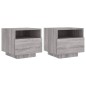 vidaXL Mesitas de noche con luces LED 2 uds gris Sonoma 40x39x37 cm vidaXL Mesitas de noche con luces LED 2 uds gris Sonoma 40x39x37 cm