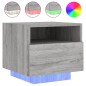 vidaXL Mesitas de noche con luces LED 2 uds gris Sonoma 40x39x37 cm vidaXL Mesitas de noche con luces LED 2 uds gris Sonoma 40x39x37 cm