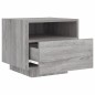 vidaXL Mesitas de noche con luces LED 2 uds gris Sonoma 40x39x37 cm vidaXL Mesitas de noche con luces LED 2 uds gris Sonoma 40x39x37 cm