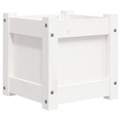 vidaXL Jardinera de madera maciza de pino blanca 31x31x31 cm