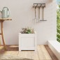 vidaXL Jardinera de madera maciza de pino blanca 31x31x31 cm vidaXL Jardinera de madera maciza de pino blanca 31x31x31 cm