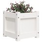 vidaXL Jardinera de madera maciza de pino blanca 31x31x31 cm vidaXL Jardinera de madera maciza de pino blanca 31x31x31 cm