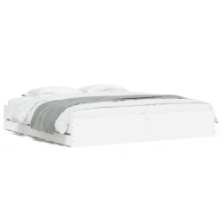 vidaXL Estructura cama con cajones madera ingeniería blanca 200x200 cm