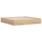 vidaXL Cama con cajones madera ingeniería roble Sonoma 200x200 cm vidaXL Cama con cajones madera ingeniería roble Sonoma 200x200 cm
