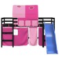 vidaXL Cama alta para niños con túnel madera pino rosa 80x200 cm vidaXL Cama alta para niños con túnel madera pino rosa 80x200 cm