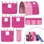 vidaXL Cama alta para niños con túnel madera pino rosa 80x200 cm vidaXL Cama alta para niños con túnel madera pino rosa 80x200 cm