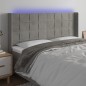 vidaXL Cabecero con LED de terciopelo gris claro 163x16x118/128 cm vidaXL Cabecero con LED de terciopelo gris claro 163x16x118/128 cm