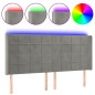 vidaXL Cabecero con LED de terciopelo gris claro 163x16x118/128 cm vidaXL Cabecero con LED de terciopelo gris claro 163x16x118/128 cm