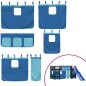vidaXL Cama alta para niños con cortinas madera pino azul 90x200 cm vidaXL Cama alta para niños con cortinas madera pino azul 90x200 cm