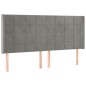vidaXL Cabecero con LED de terciopelo gris claro 163x16x118/128 cm vidaXL Cabecero con LED de terciopelo gris claro 163x16x118/128 cm