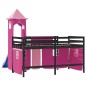 vidaXL Cama alta para niños con torre madera pino rosa 80x200 cm