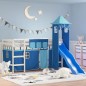 vidaXL Cama alta para niños con torre madera pino azul 80x200 cm vidaXL Cama alta para niños con torre madera pino azul 80x200 cm